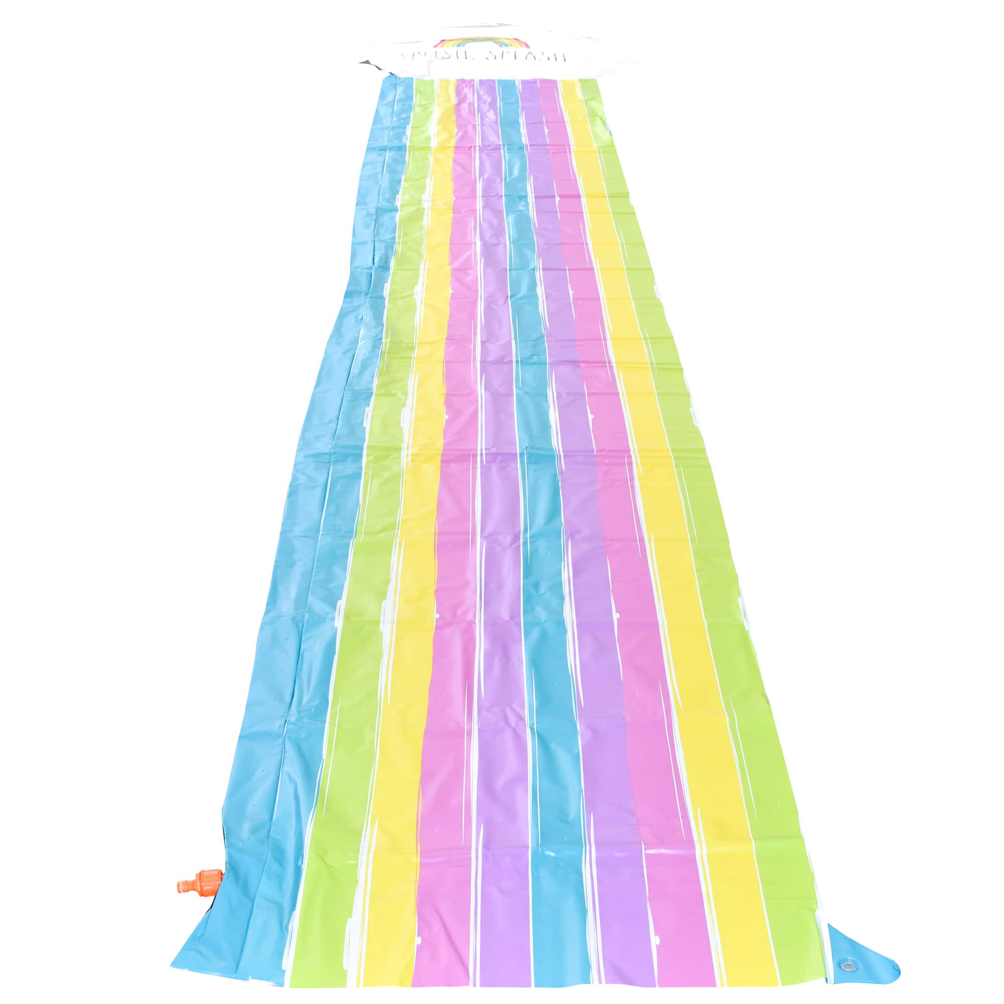 Rae Dunn 16ft. Splish Splash Rainbow Slide & Ride with Sprinkler